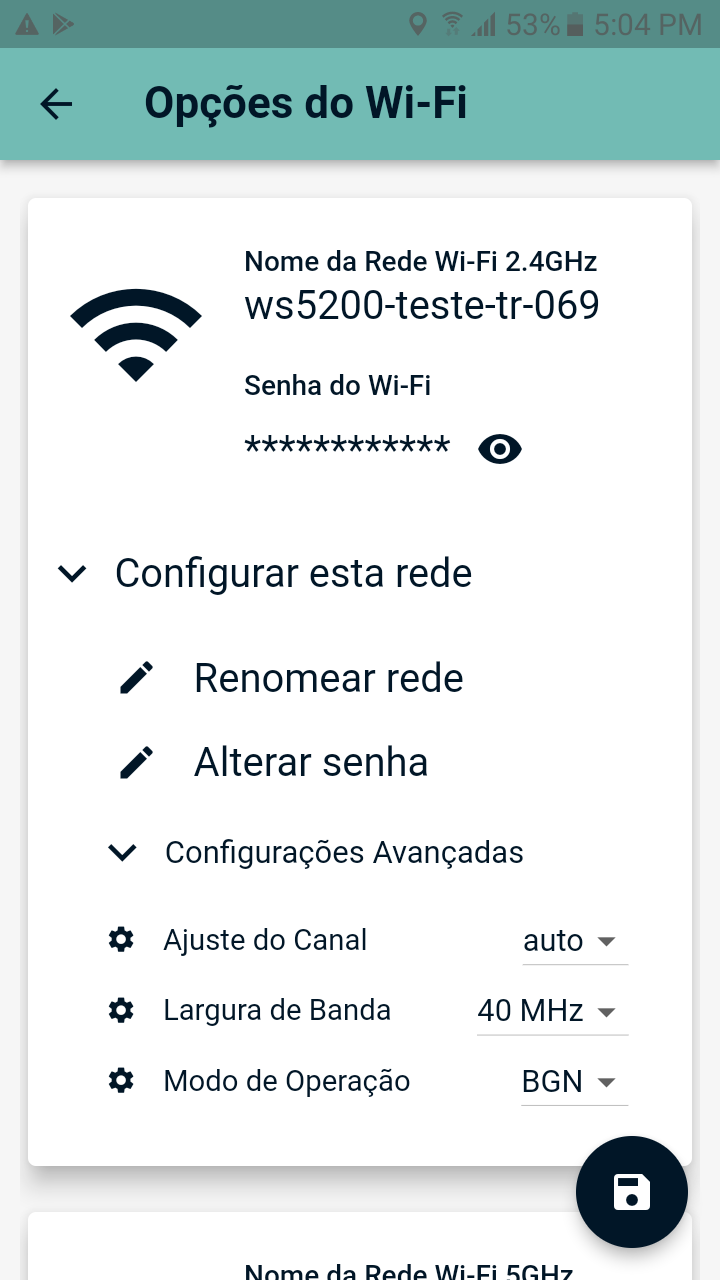 Configuração Wi-Fi